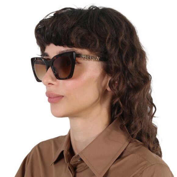 NEW BURBERRY BE4372U 300213 SUNGLASSES CAT EYE HAVANA WOMEN  BE4372U 3002/13 - Picture 1 of 4